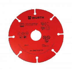 Wurth Δίσκος Κοπής με Καρβίδιο Βολφραμίου - 115 x 2.0mm Wurth Δίσκος Κοπής με Καρβίδιο Βολφραμίου - 115 x 2.0mm