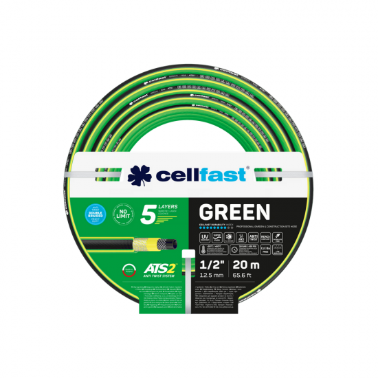 Cellfast Λάστιχο Ποτίσματος GREEN ATS2™ 1/2" - 20m (5 Στρώσεων) Cellfast Λάστιχο Ποτίσματος GREEN ATS2™ 1/2" - 20m (5 Στρώσεων)