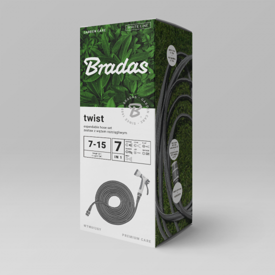 Bradas Σετ Επεκτεινόμενο Λάστιχο Ποτίσματος TWIST HOSE 7-15m Bradas Σετ Επεκτεινόμενο Λάστιχο Ποτίσματος TWIST HOSE 7-15m